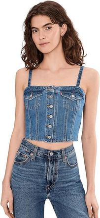 Levi's Denim Tube Vest Womens Jacket All Over Blue : XS, Cotton/Denim