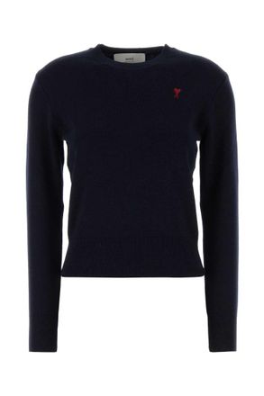 Ami Navy Blue Wool Sweater