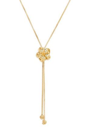 Bottega Veneta Knot Lariat Necklace in 8120 Yellow Gold at Nordstrom
