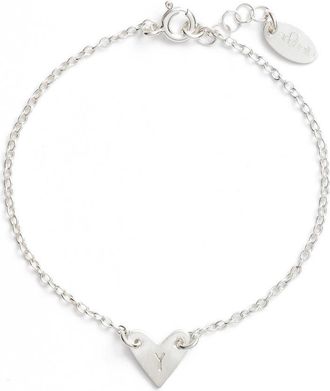 Nashelle Initial Heart Bracelet in Silver-Y at Nordstrom