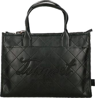 Twinset Tassen, Dames, Zwart, ONE Size, Leer, Gewatteerde Tote Bag van Kunstleer