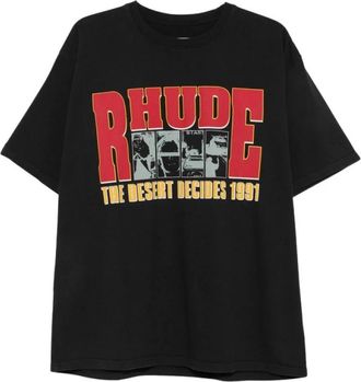 Rhude Tops, Heren, Zwart, L, Katoen, T-shirt