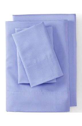 Lands End Supima Cotton No Iron Sateen Printed Pillowcases - 400 Thread Count in Periwinkle Blue Pinstripe at Nordstrom, Size Standard