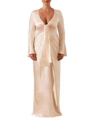 Shona Joy La Lune Plunged Tie Front Maxi Dress