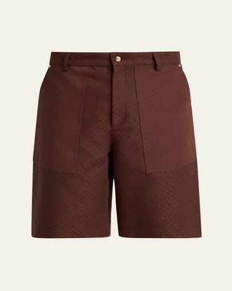 Casablanca Mens Monogram Cotton Canvas Shorts