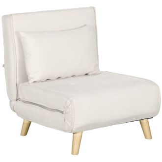 HOMCOM Sill&oacute;n cama 72x78x79 cm crema