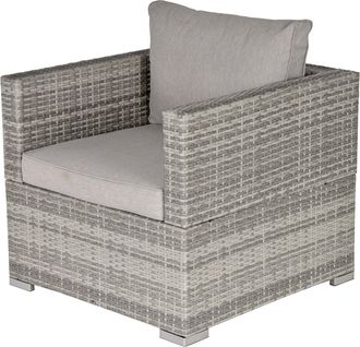OUTSUNNY Single Wicker Furniture Sofa Chair w/ Padded Cushion for Garden Balcony | TJ Hughes