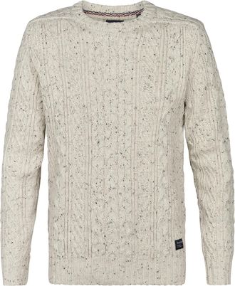 Petrol Industries Heren Grofgebreide Trui Medford - Wit