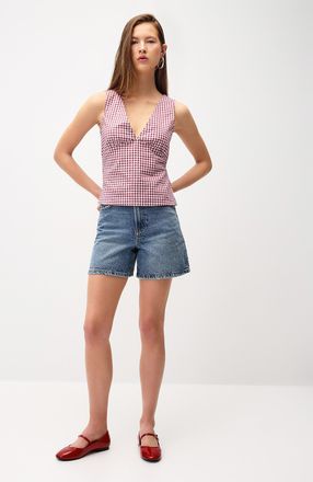 Twik Womens High-rise denim mom short