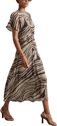 Reiss Tabitha Animal Printed Midi Dress