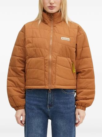 Columbia Wallowa quilted mountain-print cropped puffer jacket - women - Polyester/Nylon - M - Orange