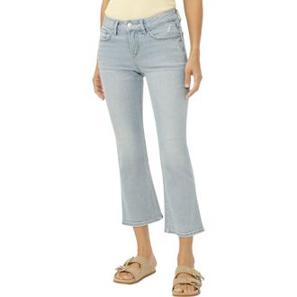 Silver Jeans Co Suki Curvy Raw Hem Kick Flare Jeans in Bass Rock at Nordstrom, Size 25 X 26