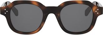 Celine 3 Dots 48mm Round Sunglasses in Blonde Havana /Smoke at Nordstrom