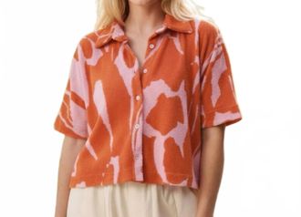 FRNCH The Water Lily Short Sleeve Shirt In Orange