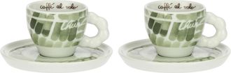 Thun Thun, Set 2 Tazzine Espresso E Zuccheriera In Porcellana, Linea Abbracciami, Set Da Collezione Per Cucina, Tazzina 85 Ml, &Oslash; 6.70 Cm, 5.2 Cm H, Piattin