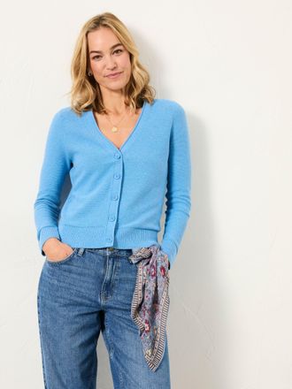 Fat Face FatFace Lucee Mid Blue Knitted Cardigan