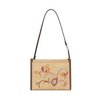 Etro Pouch Raffia Embroidery - female - Etro - Shoulder Bags - Brown - ONE SIZE - Bags