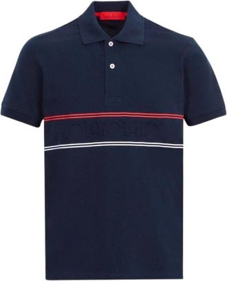 Carolina Herrera Gestreept Initialen Piqu&eacute; Polo Shirt - Heren - Polos - Blauw - S - Katoen - Tops