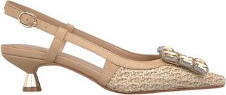 Alma En Pena Rieten Slingback Schoen - Dames - Pumps - Beige - 39 EU - Schoenen