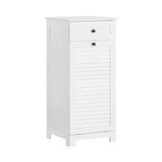 SoBuy Mueble para ropa sucia con 1 cesto y 1 cajón madera blanco