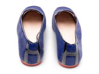 Hogan Heart-Detail Calf Hair Ballet Flat - Blue