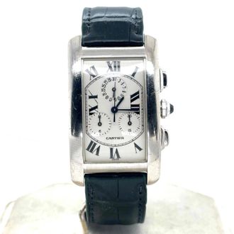 Cartier Pre-owned Cartier Tank Americaine Chronograph Quartz Silver Dial Mens Watch W2603356