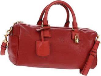 Loewe Pre-owned Handbags, female, Red, Size: ONE SIZE Pre-owned Leather Handbag