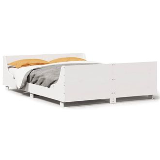 Berkfield Home Bed Frame Frame White 120x190 cm Small Double Solid Wood Pine