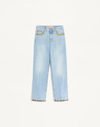 Valentino Pantaloni In Denim Ricamati Donna DENIM 25