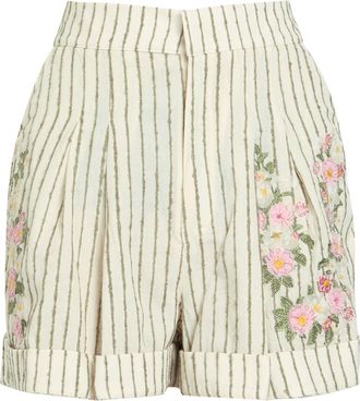 Agua Bendita Rommy Embroidered Cotton-blend Shorts - Multicoloured - L (UK12)