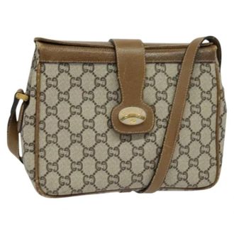 Gucci Pre-owned Leather gucci-bags - Dames - Vintage Schoudertas - Beige - ONE Size - Leer - Vintage