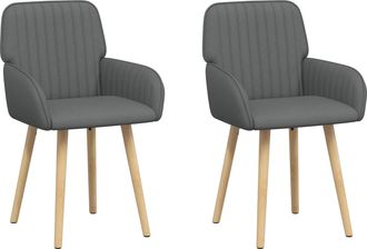 vidaXL Sillas De Comedor 2 Uds. Tela Gris Oscuro 56,5 X 50 X 87,5 Cm Vidaxl