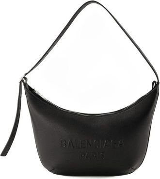 Balenciaga Zwarte leren Sling Schoudertas - Dames - Schoudertassen - Zwart - ONE Size - Katoen - Tassen