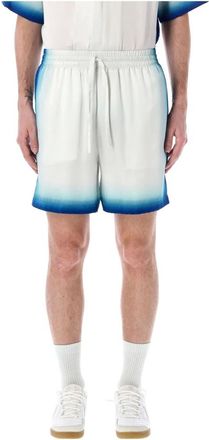 Casablanca Korte Broeken, Heren, Wit, M, Polyester, Witte Mix Bermuda Shorts Ss 25