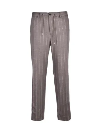 Liu Jo Grey Polyester-Blend Elasticated Jersey Formal Pants