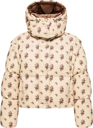 Moncler Moncler Torcol Hooded 2-in-1 Down Jacket, Women, Beige, Size: 0