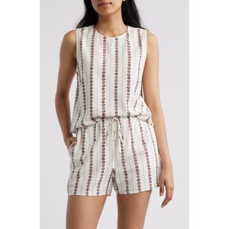 Cloth & Stone Sleeveless Keyhole Top in Seashell Stripe at Nordstrom, Size X-Large