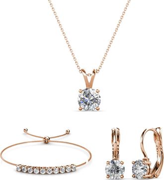 MYC-Paris Mia Ronde Vernice Sets - Ros&eacute;goud en Kristal