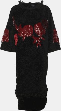 Lanvin Black Velvet Embellished Dress