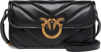 Pinko Quilted Nappa Leather Shoulder Bag With Gold-Tone Clasp