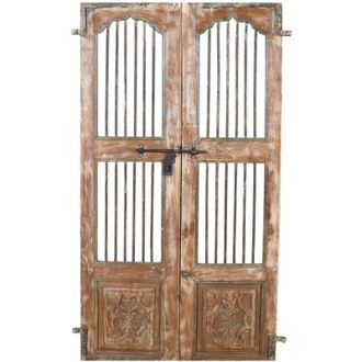 Biscottini International Puerta Corredera Medieval Antigua Interior O Exterior De Madera Maciza Y Hierro