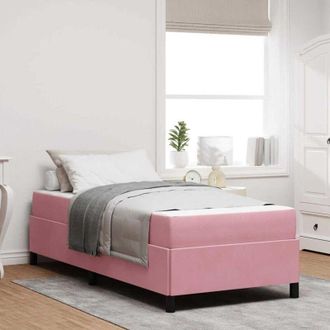 vidaXL Estructura De Cama Rosa Y Blanco 90 X 190 Cm Terciopelo Vidaxl