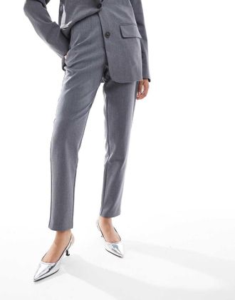 Vila tailored high waisted pants in gray - part of a set