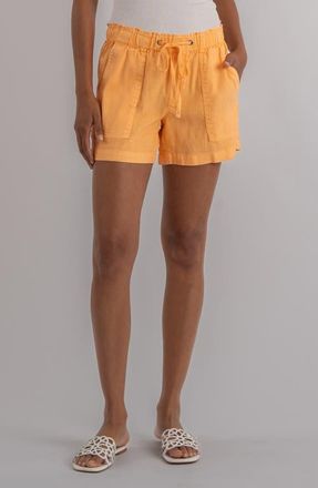 Kut from the Kloth Katana Drawstring Linen Blend Shorts in Citrus Wash at Nordstrom, Size X-Small