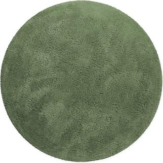 Wecon Home Alfombra de ba&ntilde;o verde redonda de algod&oacute;n 80 cm
