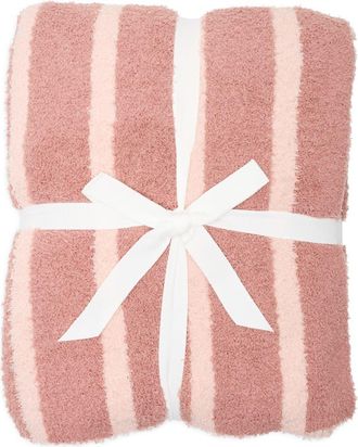 Nordstrom Rack Vertical Stripe Butter Knit Throw in Pink Sepia at Nordstrom Rack