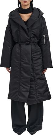 Andrea Ya'aqov Oversized Mantel met Ceintuur - Dames - Jas met riem - Zwart - S - Wol - Jassen