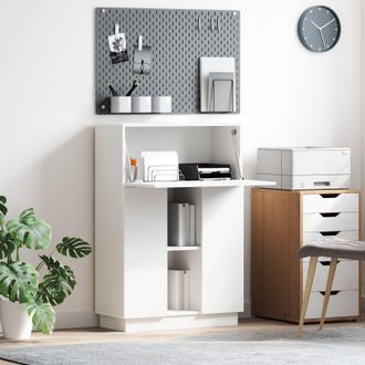 Berkfield Home White Writing Desk White Engineered Wood Medium