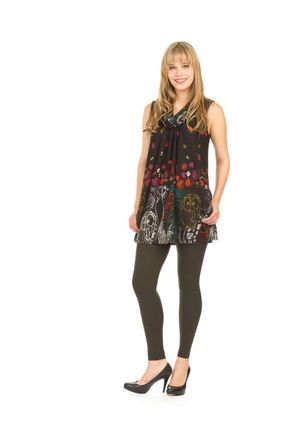Papillon Owl Print Cowl Neck Sleeveless Dress In Black