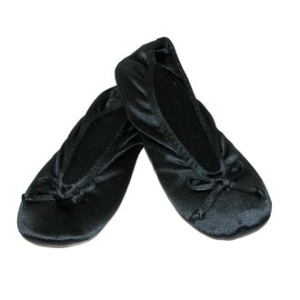 Isotoner Womens Satin Plus Size Ballerina Slippers (Pack of 2)